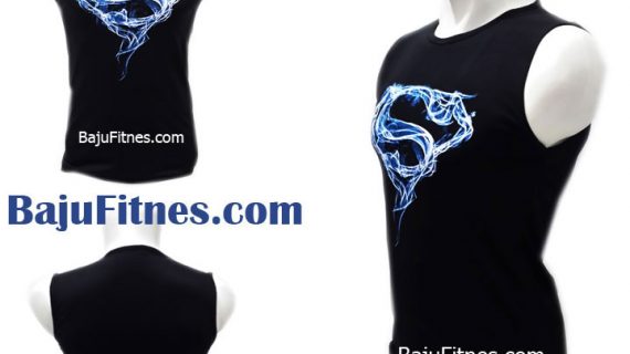 TANKTOP BLUE LIGHTING SUPERMAN BLACK